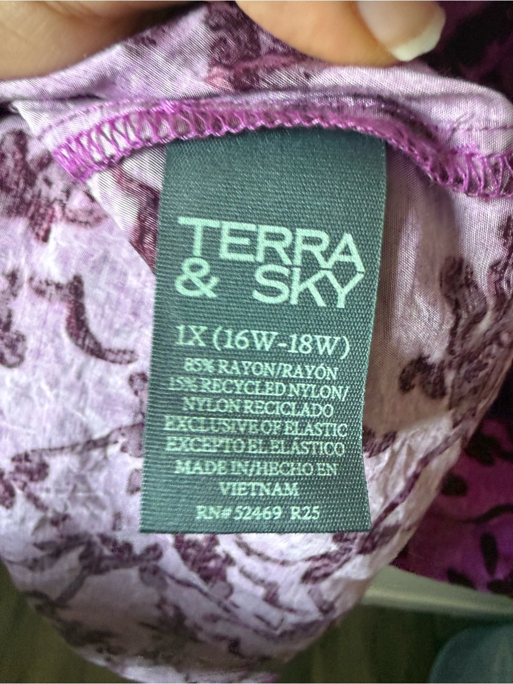 Terra & Sky Violet Floral Midi dress 1X - Picture 6 of 6